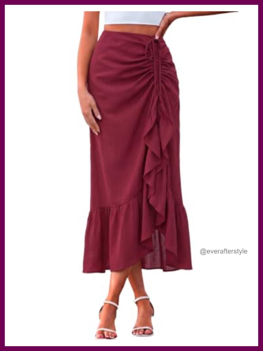 Maxi Skirt Ruched Asymmetrical High Waisted Mermaid High Low